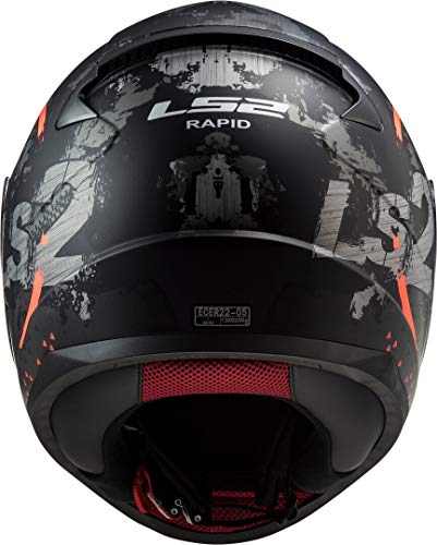 LS2 Rapid Circle Casco de Moto, Hombre, Naranja, M