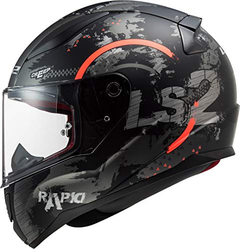 LS2 Rapid Circle Casco de Moto, Hombre, Naranja, M