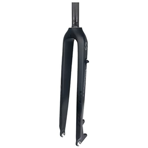 LSRRYD Bicicleta De Montaña Horquilla Rígida 26/27.5/29 Pulgadas Full Carbon Fibre Horquilla 1-1/8 Freno De Disco 9mm QR 562g (Color : Black, Size : 27.5'')