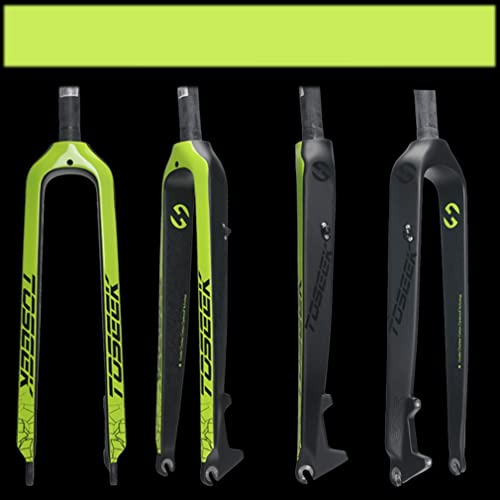 LSRRYD Bicicleta De Montaña Horquilla Rígida 26/27.5/29 Pulgadas Full Carbon Fibre Horquillas 1-1/8 Freno De Disco Horquillas QR 9mm 550g (Color : Green, Size : 27.5'')