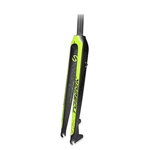 LSRRYD Bicicleta De Montaña Horquilla Rígida 26/27.5/29 Pulgadas Full Carbon Fibre Horquillas 1-1/8 Freno De Disco Horquillas QR 9mm 550g (Color : Green, Size : 27.5'')