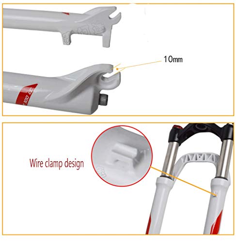 LSRRYD Suspensión Horquilla MTB ATB BMX 26" Bicicleta Freno Disco Tubo Dirección 1-1/8" 28,6mm Horquilla Suspensión Bicicleta Tubo Dirección 210mm Roscado para Neumáticos Anchos 4.0" QR Viaje 85mm