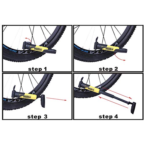 Lsydgn Bomba de Bicicleta Bomba para Cuadro de Bicicleta Bomba Aire Alta presión para Bicicletas pequeñas para neumáticos con válvulas Presta y Schrader o fútbol, ​​Baloncesto, Anillos de natación