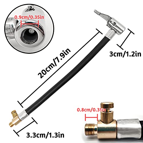 LTHERMELK 20 Cm Manguera para Inflar Neumáticos Fácil de Instalar con Clip Manguera de Inflado Bomba Aire para Motocicleta Bicicleta Coche