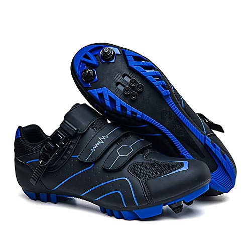 LU-Model Zapatillas de Ciclismo Elite SPD MTB para Hombres Mujeres Ideales para Bicicletas de montaña, Ciclismo de Ciclo XC en incluidos Blue-39