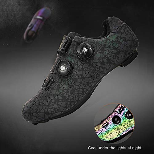 LU-Model Zapatillas de Ciclismo Elite SPD MTB para Hombres Mujeres Ideales para Bicicletas de montaña, Ciclismo de Ciclo XC en incluidos Luminous black-42