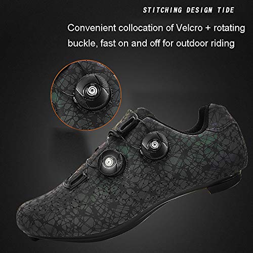 LU-Model Zapatillas de Ciclismo Elite SPD MTB para Hombres Mujeres Ideales para Bicicletas de montaña, Ciclismo de Ciclo XC en incluidos Luminous black-42