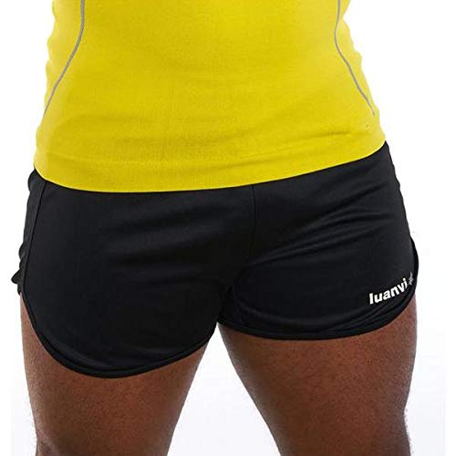 Luanvi Gama Pantalones Cortos de Atletismo, Hombre, Negro, L