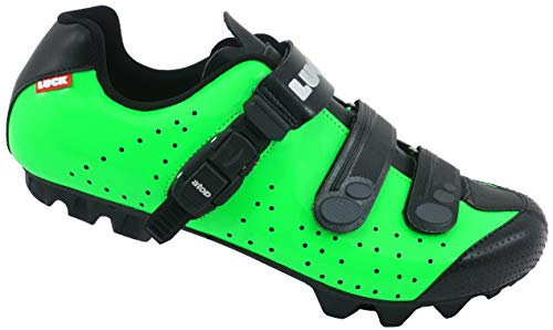 LUCK Zapatillas de Ciclismo MTB ODÍN con Suela de Carbono y Cierre milimétrico de precisión. (38 EU, Verde)