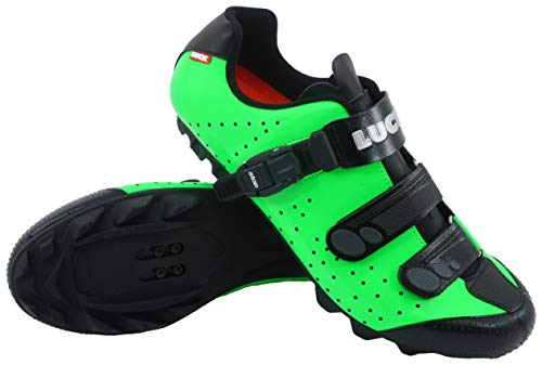 LUCK Zapatillas de Ciclismo MTB ODÍN con Suela de Carbono y Cierre milimétrico de precisión. (47 EU, Verde)