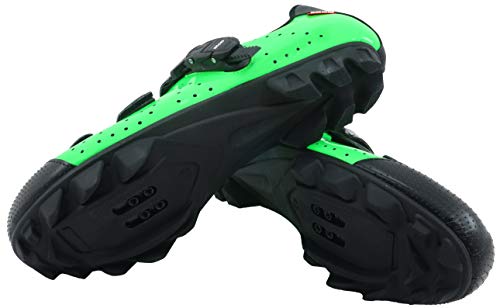 LUCK Zapatillas de Ciclismo MTB ODÍN con Suela de Carbono y Cierre milimétrico de precisión. (47 EU, Verde)
