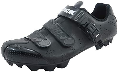 LUCK Zapatillas de Ciclismo MTB ODÍN con Suela de Carbono y Cierre milimétrico de precisión. (48 EU, Negro)