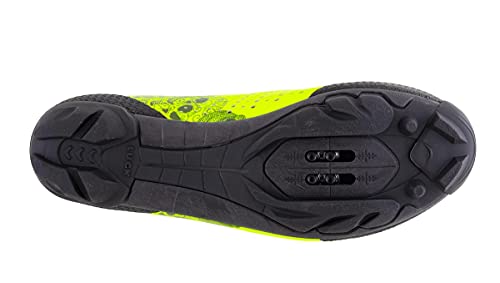 LUCK Zapatillas MTB Galaxy Calaveras. Zapatos Ciclismo Montaña para Hombre y Mujer. Suela de Carbono. Doble Cierre Rotativo ATOP. Calzado Bicicleta MTB (47 EU Ancho)