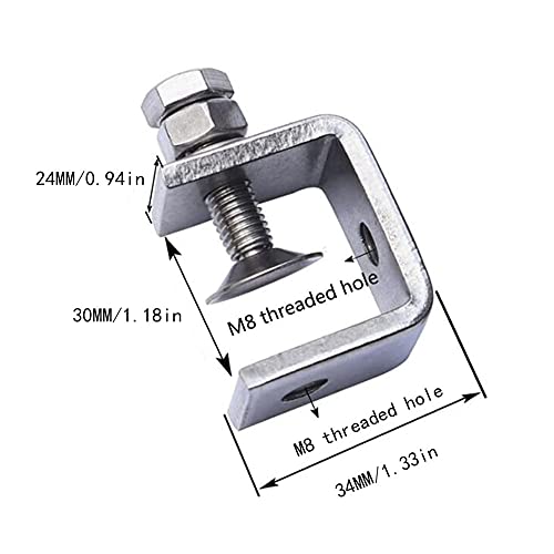 luluxing 4 piezas 304 de acero inoxidable C abrazadera tigre abrazadera abrazadera de carpintería resistente abrazadera C con aberturas anchas de mandíbula