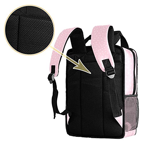 LUPIN Mochilas Light Pink Heart Pattern-01 Mochila de viaje de escuela secundaria