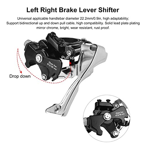 Luroze Palanca de de Freno, Tornillo de Ajuste H/L Bidireccional Pull Bike Speed ​​Group Set Heavy Duty 3x8 24 Velocidades con Desviador Trasero Delantero para 10 Bicicletas de Montaña