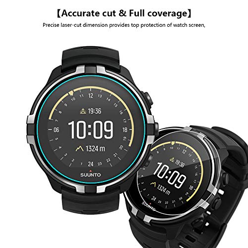 Lusee 3 Piezas Protector de Pantalla para Suunto 9 / Suunto Spartan Sport Wrist HR Baro Cristal Vidrio Templado [Alta Definición] Resistente a los arañazos/Anti-Huellas Protector de Pantalla