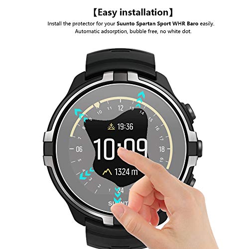 Lusee 3 Piezas Protector de Pantalla para Suunto 9 / Suunto Spartan Sport Wrist HR Baro Cristal Vidrio Templado [Alta Definición] Resistente a los arañazos/Anti-Huellas Protector de Pantalla