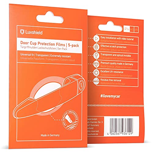 Luxshield Película Protectora para Hueco de Manija, Protección contra Rasguños, Película de Protección de Pintura - Juego de 5