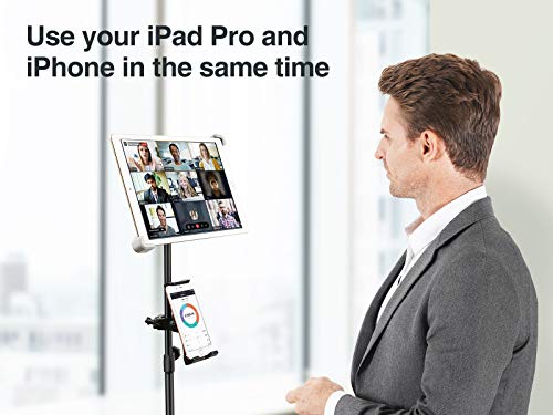 Luxtude Soporte Tablet, Altura Ajustable Tripode iPad con 2 Soportes, Tripode para Tablet & iPad Stand para iPad, iPad Mini, iPad Pro, iPhone, Fire y Más Tabletas & Teléfono de 4 a 14.5 Pulgadas