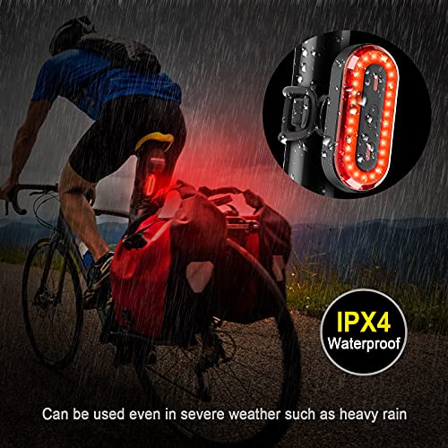 Luz Bicicleta Trasera LED 6 Modos de Iluminación Luz de Bicicleta Recargable USB Linterna Batería de 400mAh Impermeable Protección para Ciclismo, Carretera y Montaña