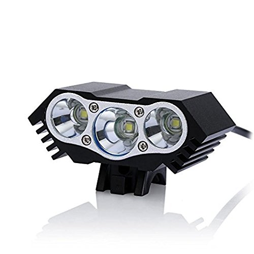 Luz de Bicicleta,3 LED Lineternas Frontales Potentes 7500 Lumenes 3 Modos con Batería y Cargador Led Luces para Bicicleta,Ciclismo