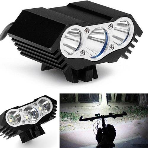 Luz de Bicicleta,3 LED Lineternas Frontales Potentes 7500 Lumenes 3 Modos con Batería y Cargador Led Luces para Bicicleta,Ciclismo