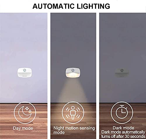 luz de Noche,COOLAPA Luz Nocturna LED con Sensor de Movimientom, Blanco cálido,Funcionan con Pilas, Adecuada para Dormitorio, Habitación Bebé,Baño, Inodoro, Escaleras, Cocina, Pasillo (1Pack)