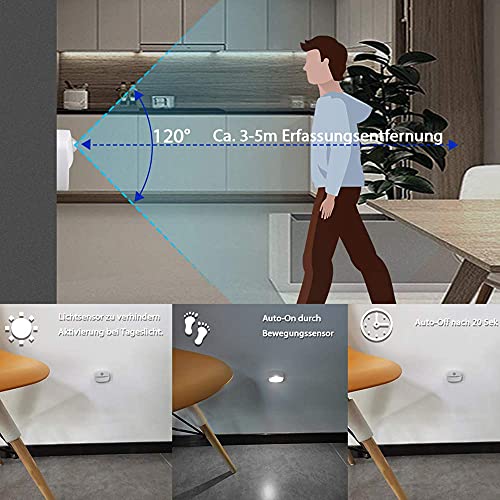 Luz Nocturna con Sensor Movimiento ,[2 unidades] Luz de Noche con Sensor de Movimiento,Luces que Funcionan con Pilas, Adecuada para Dormitorio,Baño,Inodoro,Escaleras,Pasillo,Cocina,Habitación