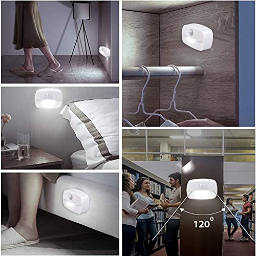 Luz Nocturna con Sensor Movimiento ,[2 unidades] Luz de Noche con Sensor de Movimiento,Luces que Funcionan con Pilas, Adecuada para Dormitorio,Baño,Inodoro,Escaleras,Pasillo,Cocina,Habitación