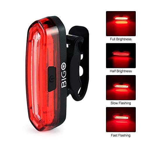 Luz Trasera para Bicicleta Recargable USB, Super Brillante Rojo Luz LED Bici de 120 Lúmenes, Impermeable, 240 ° Faro Trasero Bici para Máxima Seguridad de Ciclismo