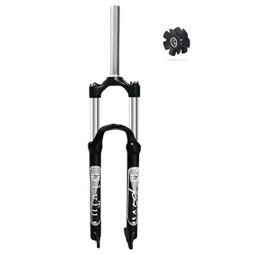 LvTu Bicicleta 26 27,5 29 Pulgadas Horquilla Delantera de Bicicleta de Montaña, 1-1/8" Tubo Recto Horquilla de Suspensión MTB QR de 9mm Choque de Resorte Hidráulico Mecánico (Size : 29)