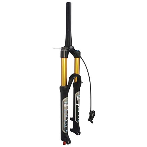 LvTu Bicicleta Horquilla Aire Suspensión 140mm Viajar LVTU-WQ-006 Bicicleta de Montaña Horquillas MTB Amortiguación Ajustable 26/27.5/29 (Color : Tapered Remote Lockout, Size : 26")
