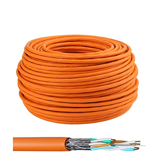 LW Cable de tendido electrónico de alta calidad Cable de red Gigabit S/FTP PIMF 1000MHz Cat7 4x2xAWG23 LSZH Cableado Cable de datos LanCable CAT7 Naranja Cat7 50m