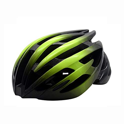 LXJ Casco de ciclismo para hombre cómodo y transpirable casco de bicicleta de carretera totalmente en forma de cascos de bicicleta (Negro-Verde)