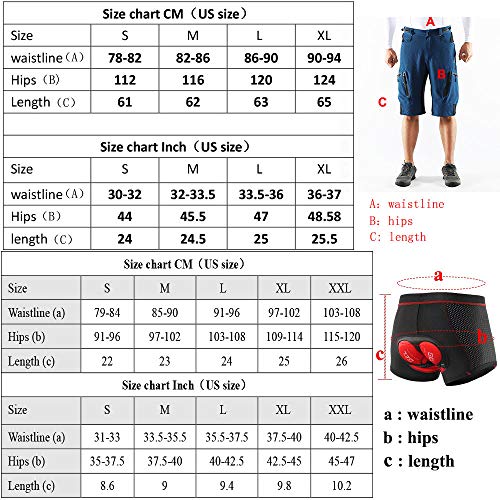 LXZH Bicicletas Mountain Bike Pantalones Cortos Hombre, Culotes Ciclismo MTB Pantalon Descenso, Verano Deporte Ropa de Ciclismo con Badana Gel Transpirable Secado Rápido,Negro,M