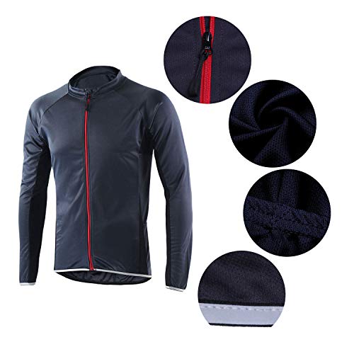 LY4U Maillot de Ciclismo de Manga Larga para Hombre Ciclismo Ciclismo Tops MTB Transpirable de Secado rápido Camisa de Bicicleta de montaña Ropa de Bicicleta de Carreras