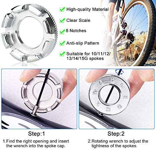 LYTIVAGEN 5 PCS Herramientas para Bicicleta de Montaña Multifuncional Llave Inferior Llave de Radios Manguito Inferior Herramienta de Extracción de Volante Herramienta de Extracción de Plato