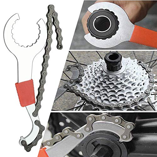 LYTIVAGEN 5 PCS Herramientas para Bicicleta de Montaña Multifuncional Llave Inferior Llave de Radios Manguito Inferior Herramienta de Extracción de Volante Herramienta de Extracción de Plato