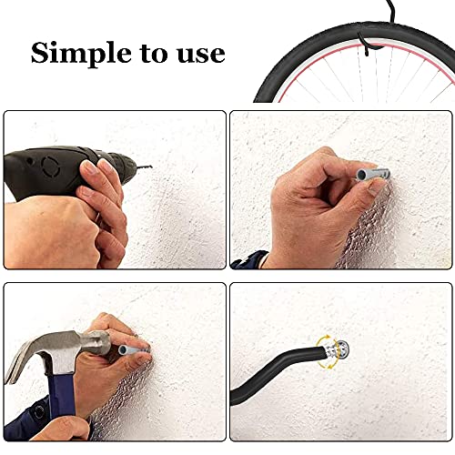 LYTIVAGEN 6 PCS Ganchos para Bicicletas Juego de Gancho Montado Ganchos de Almacenamiento para Uso Bicicleta Pesada con Perno de Plastico Gancho para el Techo para Guardar Bicicletas (15.5 * 6.6cm)