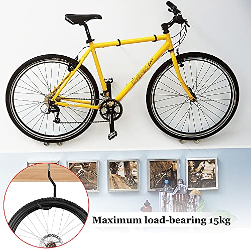 LYTIVAGEN 6 PCS Ganchos para Bicicletas Juego de Gancho Montado Ganchos de Almacenamiento para Uso Bicicleta Pesada con Perno de Plastico Gancho para el Techo para Guardar Bicicletas (15.5 * 6.6cm)