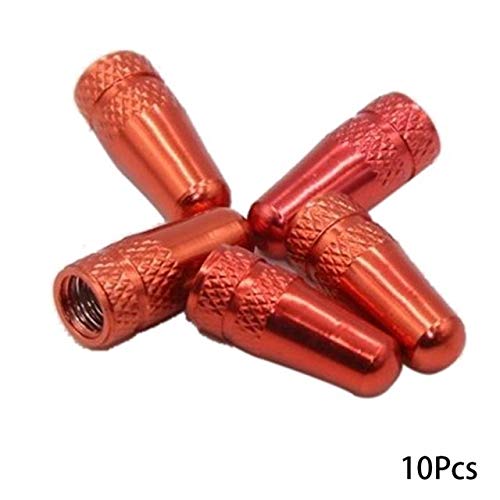 LYU-bikecaps, Piezas de Bicicleta 10 Piezas Presta Tapa de válvula Bicicleta Bicicleta Fixie MTB Presta Rueda Llanta Vástago Neumático Válvula de Aire Tapas Cubierta de Polvo (Color : Rojo)