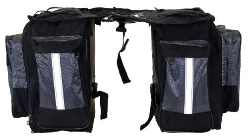 M Wave Bolsa Doble Bicicleta Amsterdam Double, Adultos Unisex, Negro y Azul