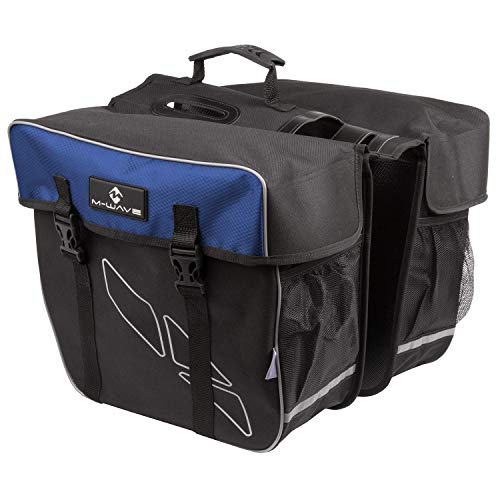 M Wave Bolsa Doble Bicicleta Amsterdam Double, Adultos Unisex, Negro y Azul