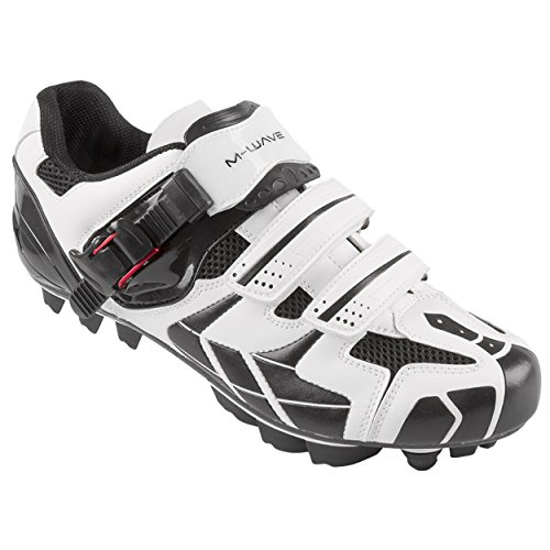 M-Wave X1 - Zapato para Bicicleta de montaña, Color Blanco/Negro, 46