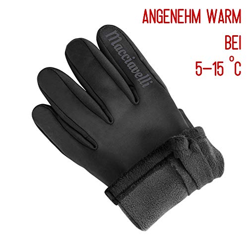 MACCIAVELLI Guantes Ciclismo de Invierno | Guantes MTB para Pantalla Táctil | Adecuado para Bicicleta de Carretera, de Montaña y como Guantes Moto – para Hombres y Mujeres