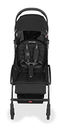 Maclaren Atom Style Set silla de paseo ligera, compacta y de plegado plano, Para niños de recién nacidos hasta 25 kg, capota extensible UPF 50+ y asiento reclinable, Accesorios incluidos, Negro