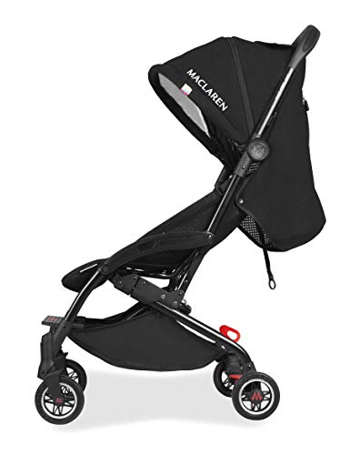 Maclaren Atom Style Set silla de paseo ligera, compacta y de plegado plano, Para niños de recién nacidos hasta 25 kg, capota extensible UPF 50+ y asiento reclinable, Accesorios incluidos, Negro