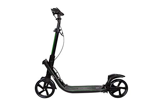 Mad Wheels Big Wheel Kick Scooter Urban Master, Patinete Urbano de Grandes Ruedas de 200 mm, Plegable en 1 Segundo con Freno de Manillar y Doble Suspension para Niños y Adulto (Negro)