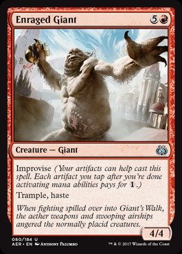 Magic The Gathering Enraged Giant Gigante Infuriato Aether Revolt